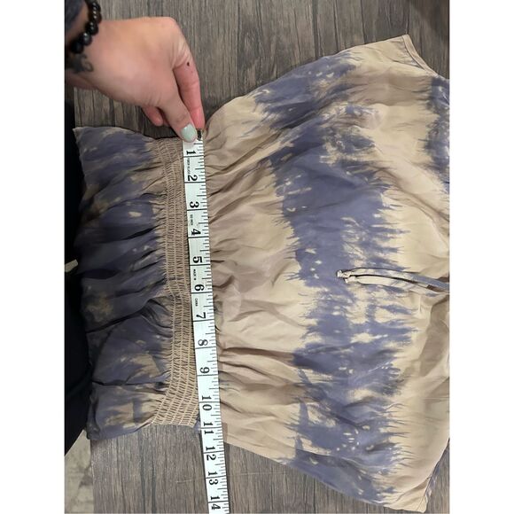 Parker Silk Tie Dyed Ombre Print Cinched Waist Blouson Dress Gray Size Medium - Picture 9 of 10